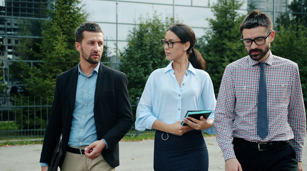 person speaking confidently in meeting